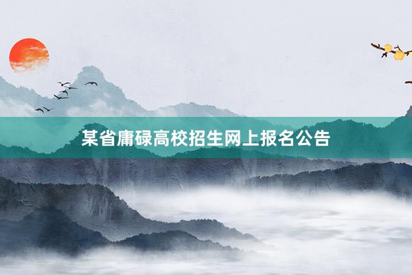 某省庸碌高校招生网上报名公告